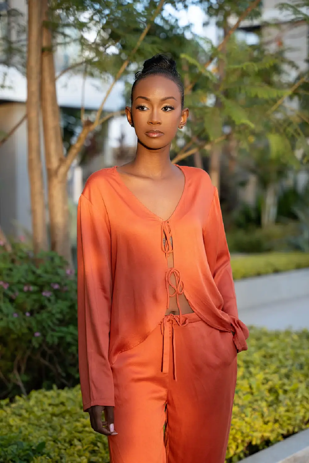Romance Set -Long Pants -Peach Orange - Image 4