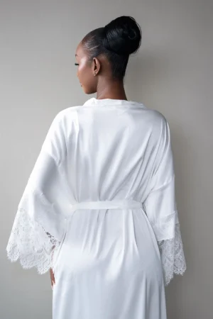 Bridal Robe- Silk White