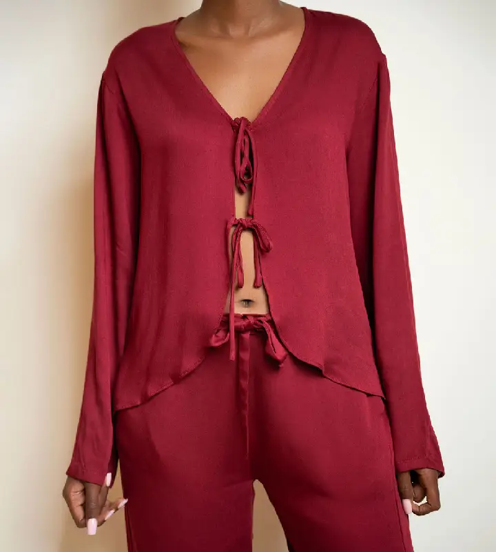 Romance Set - Red Wine - Long Pants - Image 6