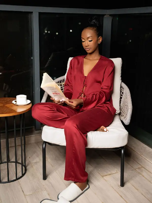 Romance Set - Red Wine - Long Pants - Image 5